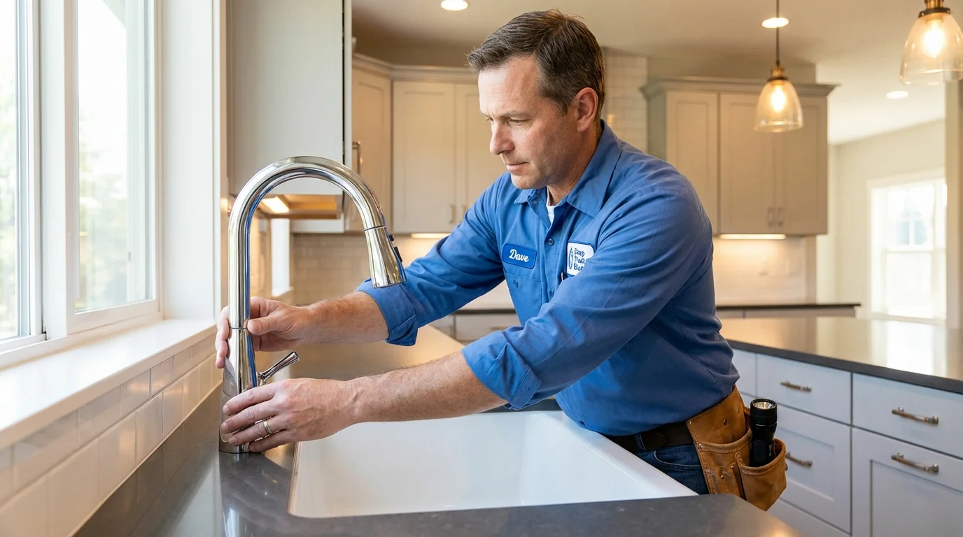 Kitchen faucet installation by Johns Plumbing LLC in Knightdale